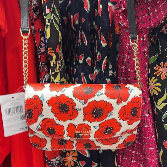 Kate Spade Kristi Poppy Printed Flap Crossbody 
Cream Multi 
NWT - Picture 8 of 16